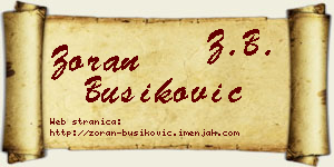 Zoran Bušiković vizit kartica